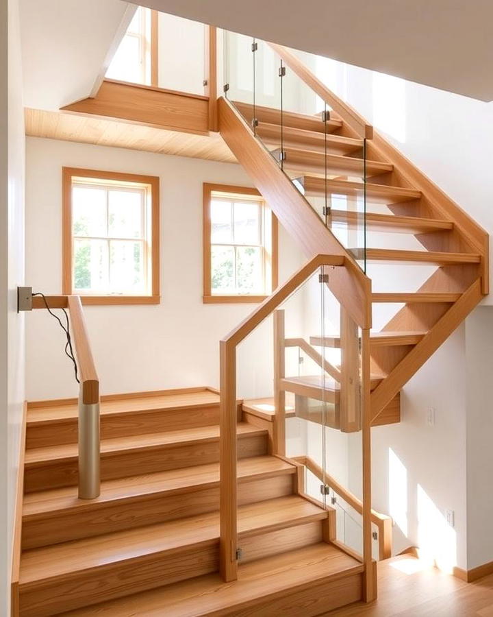 White Oak Stairs with Open Risers