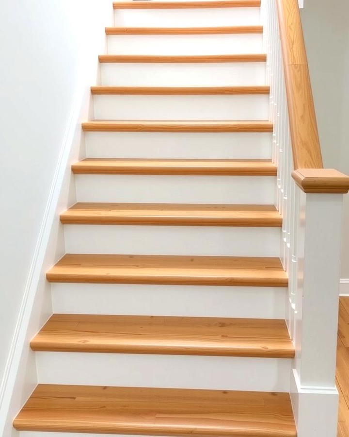 White Oak Stairs with Painted Treads