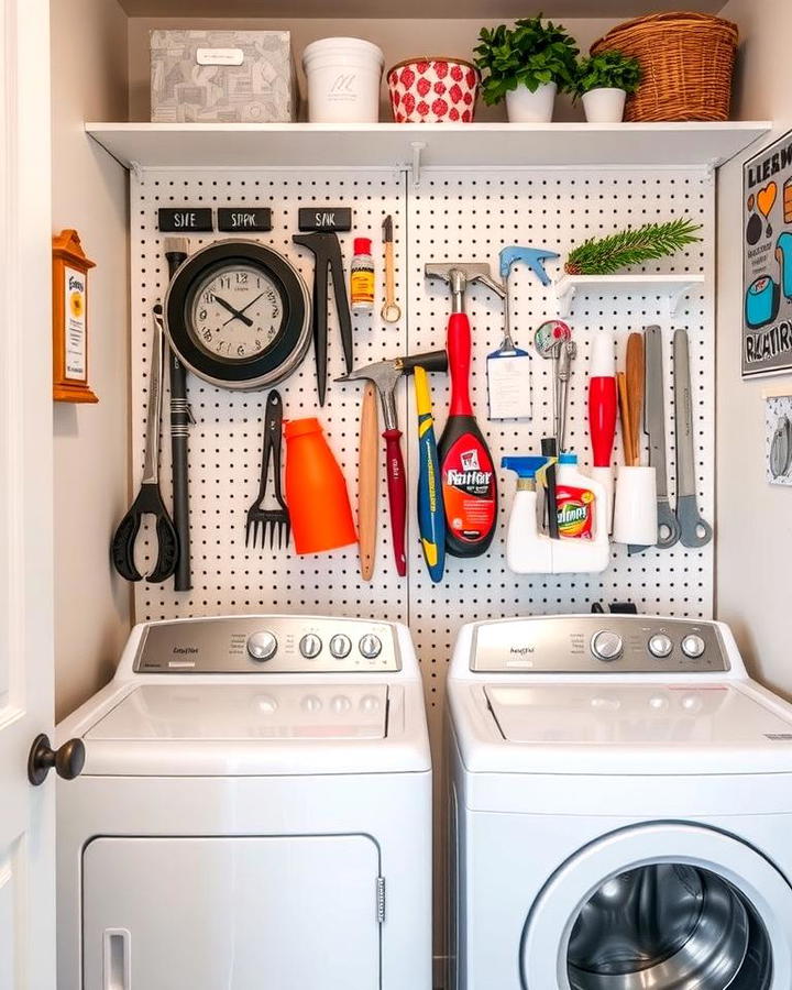 White Pegboard Organizer