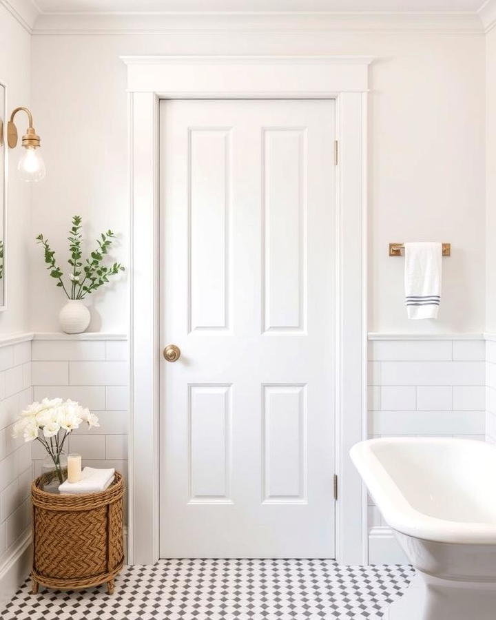 White Shaker Style Pocket Door for Classic Simplicity