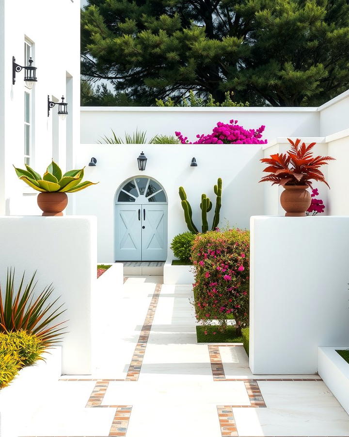 White Stucco Walls and Borders