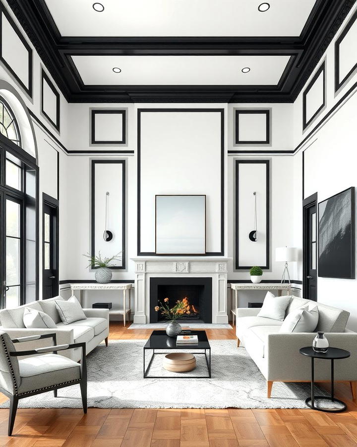 White Walls with Black Trim