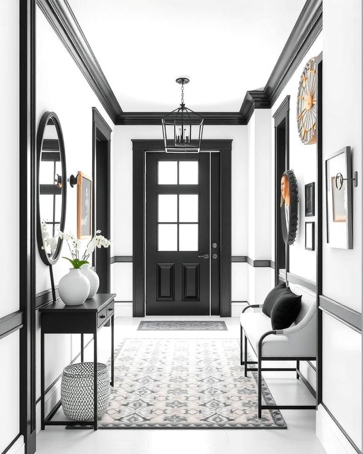 White Walls with Black Trim