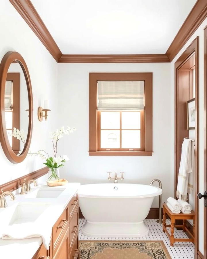 White Walls with Brown Trim