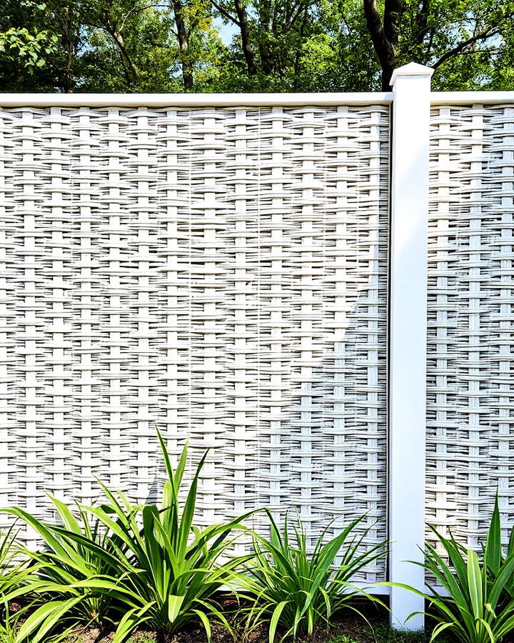 White Woven Fence Design