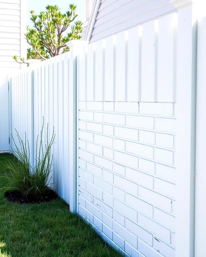 Whitewashed Brick Fence for a Coastal Vibe