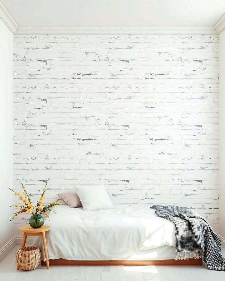 Whitewashed Brick Wallpaper for a Soft Look