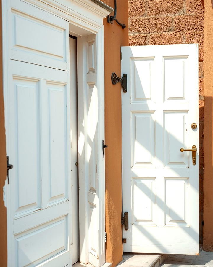 Whitewashed Doors with Subtle Patterns