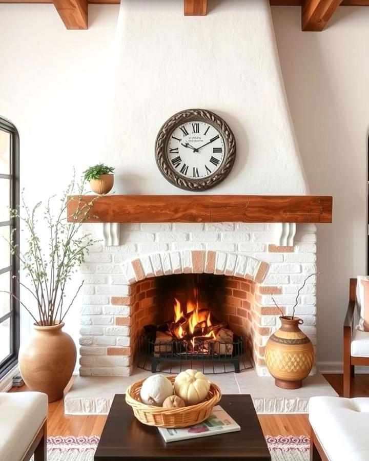 Whitewashed Fireplace Finish