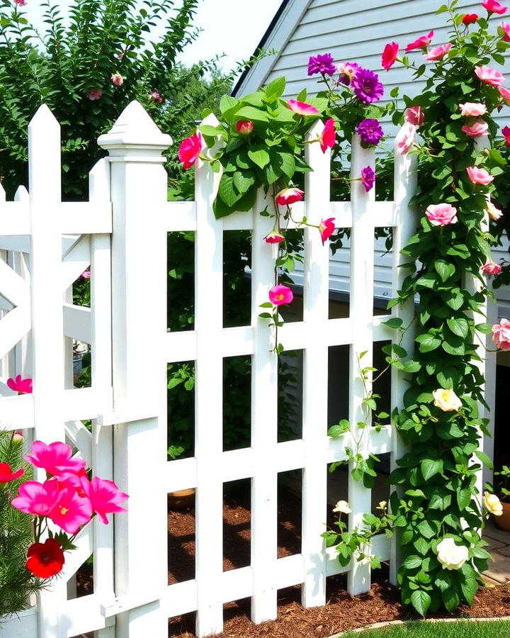 Whitewashed Lattice Fence