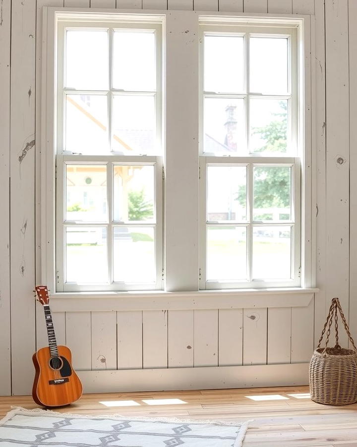 Whitewashed Window Frames