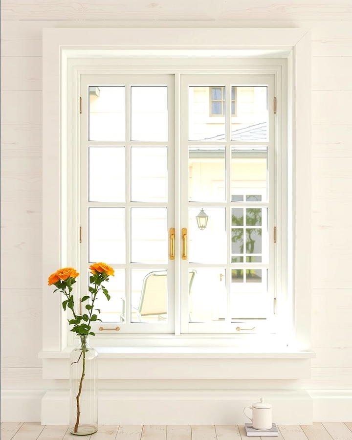 Whitewashed Window Trim