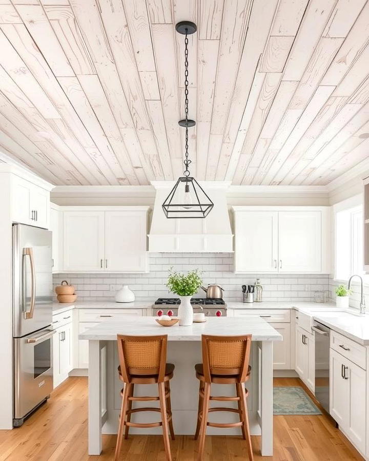 Whitewashed Wood Ceilings for a Coastal Feel