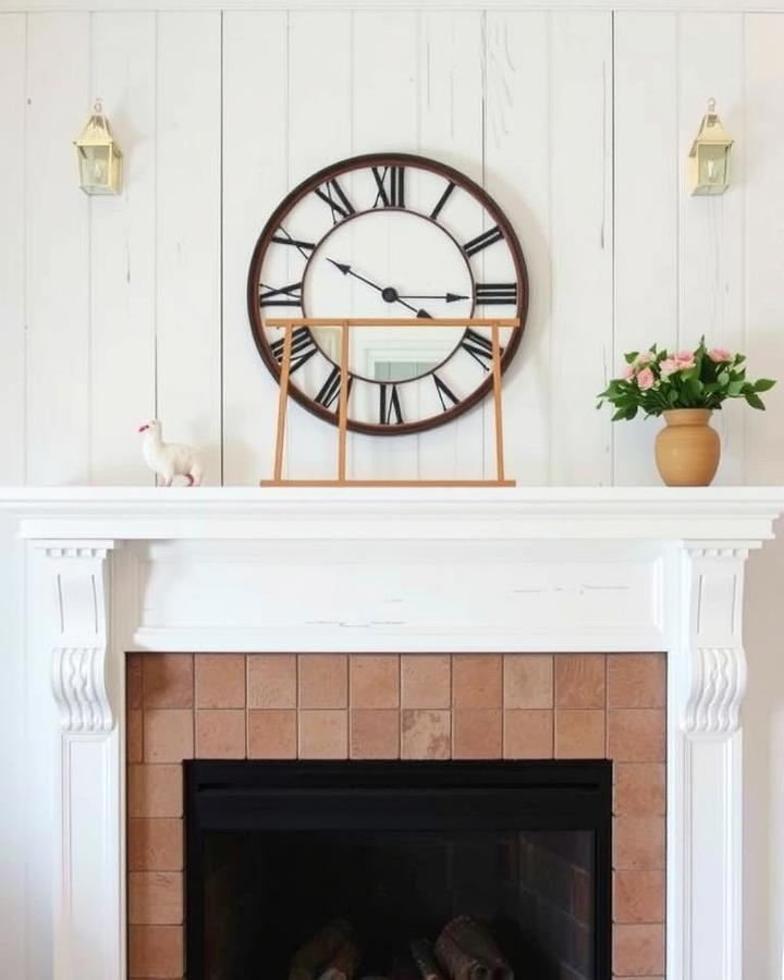 Whitewashed Wood Mantel