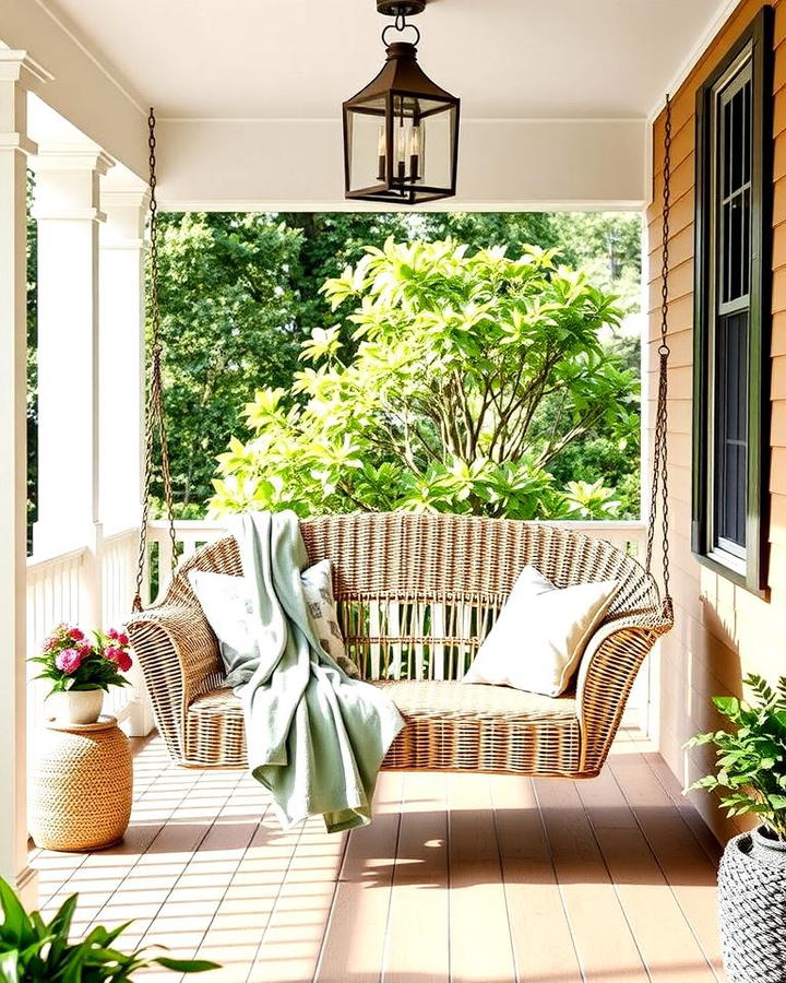 Wicker Porch Swing