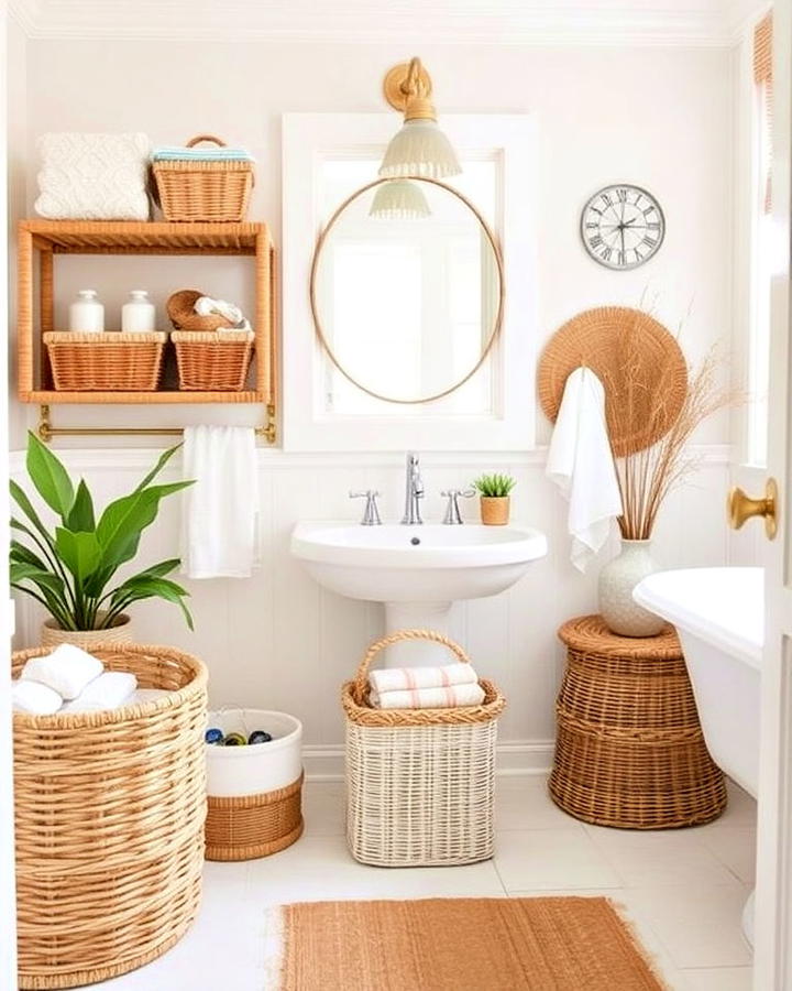 Wicker and Rattan Elements Coastel Bathroom