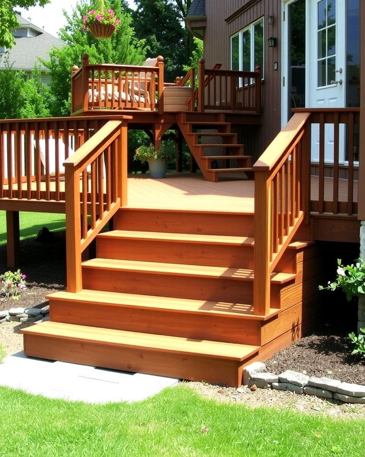 Wide Deck Steps for an Open Feel