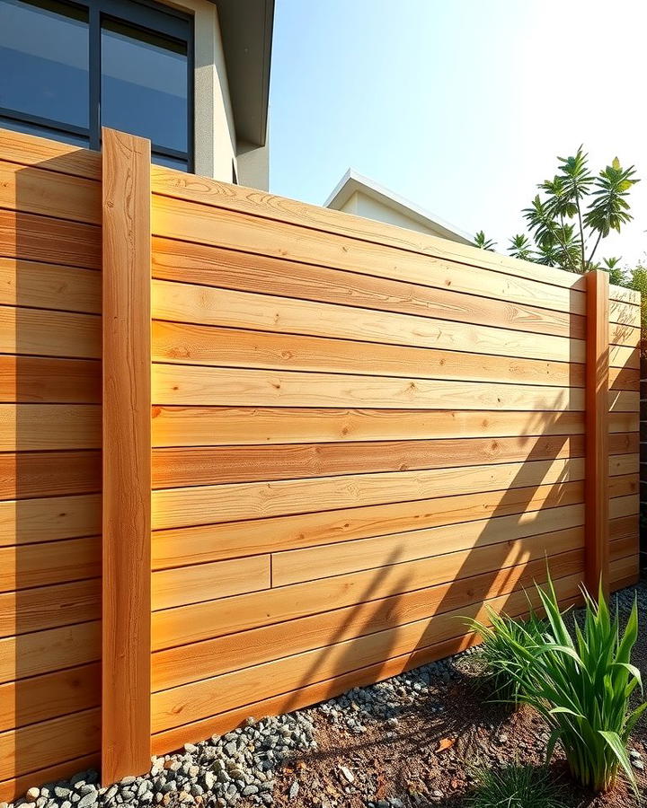 Wide Horizontal Plank Fence