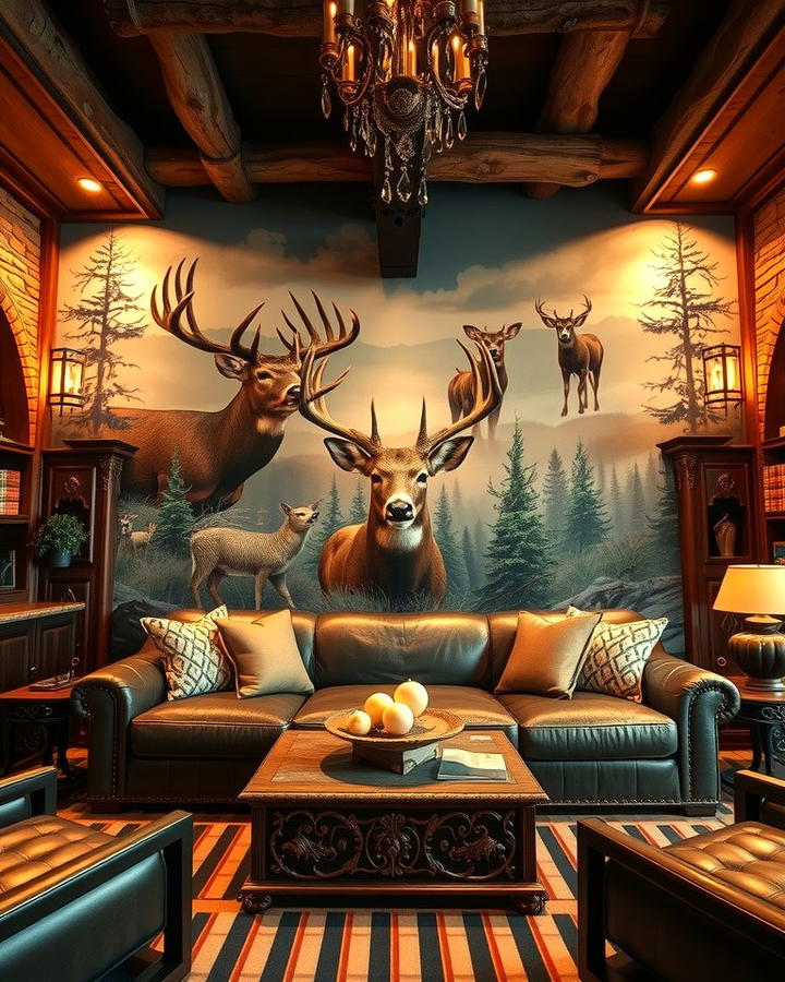 Wildlife Themed Accent Walls for Drama