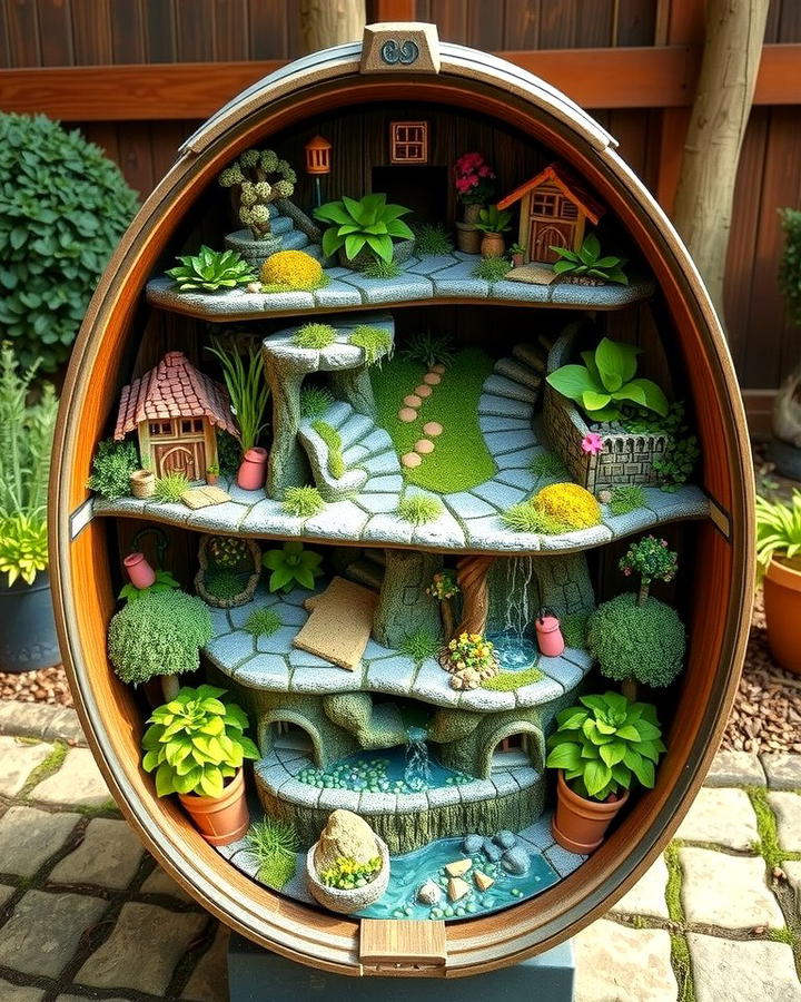 Wine Barrel Fairy Garden