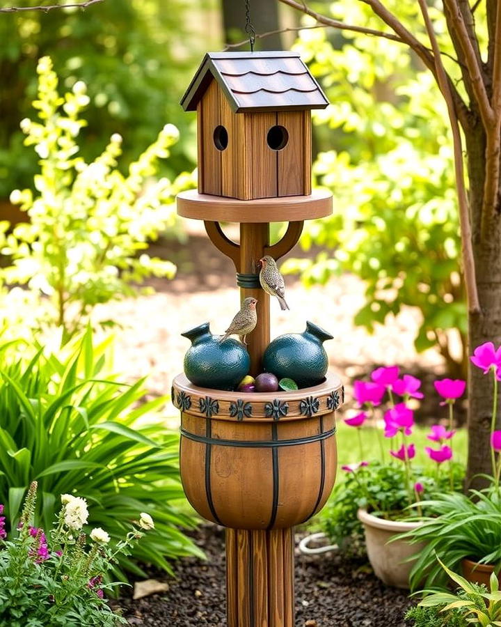 Wishing Well with Birdhouse Top