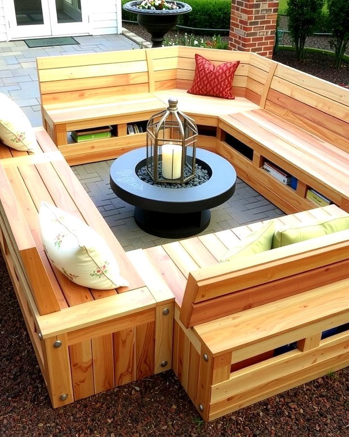 Wooden Benches with Storage