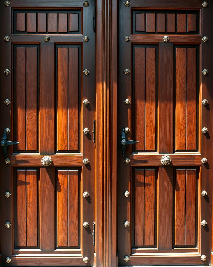 Wooden Doors with Decorative Nailheads