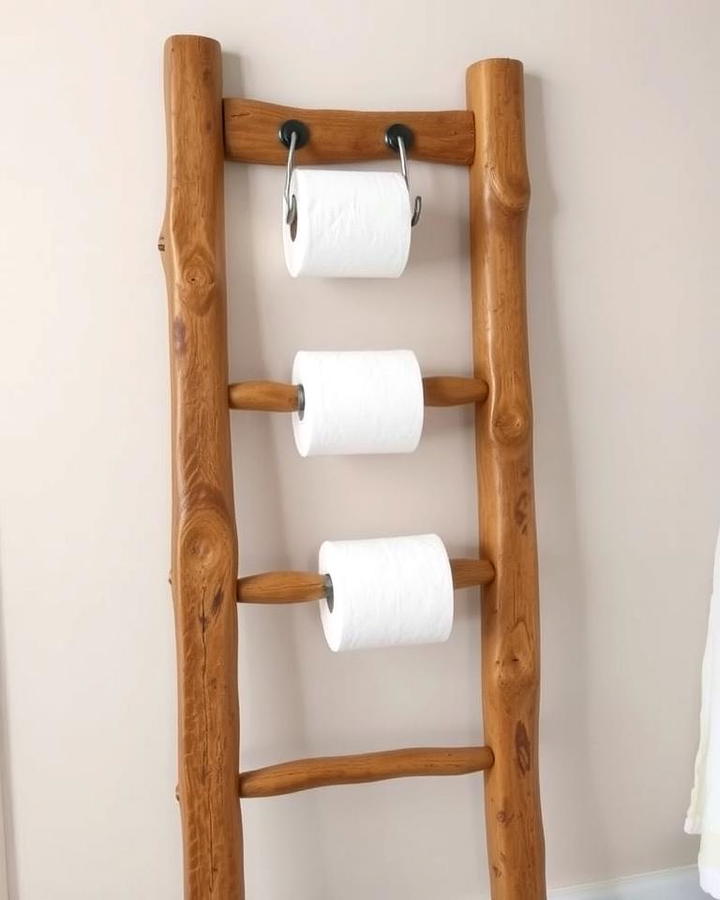 Wooden Ladder with Hooks