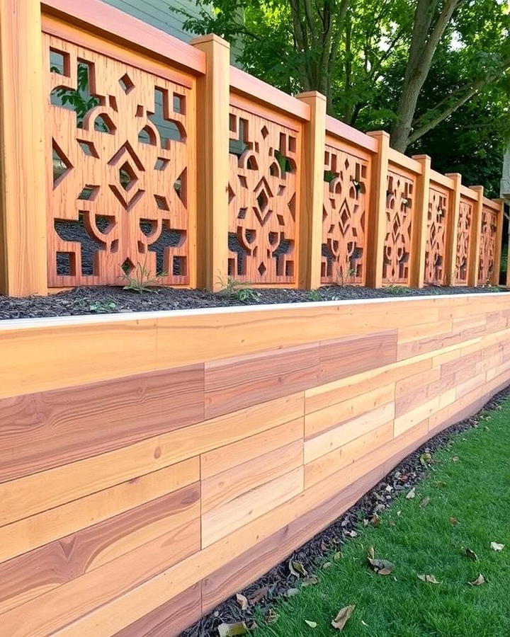 Wooden Retaining Walls with Decorative Cutouts