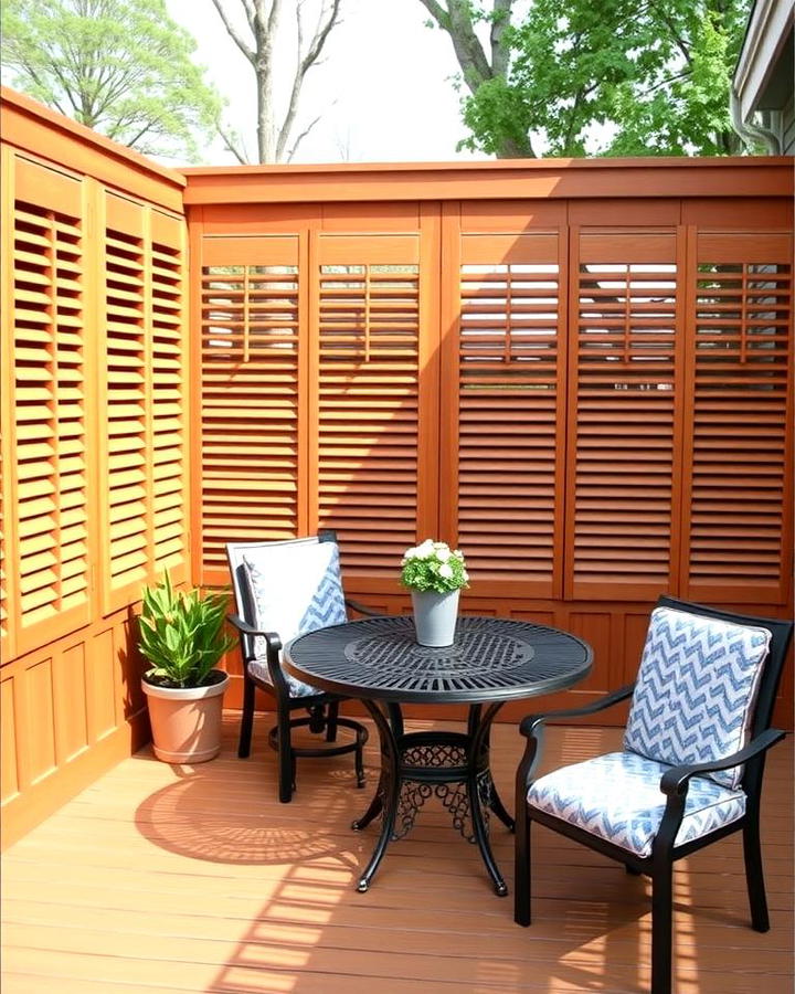 Wooden Shutter Privacy Wall