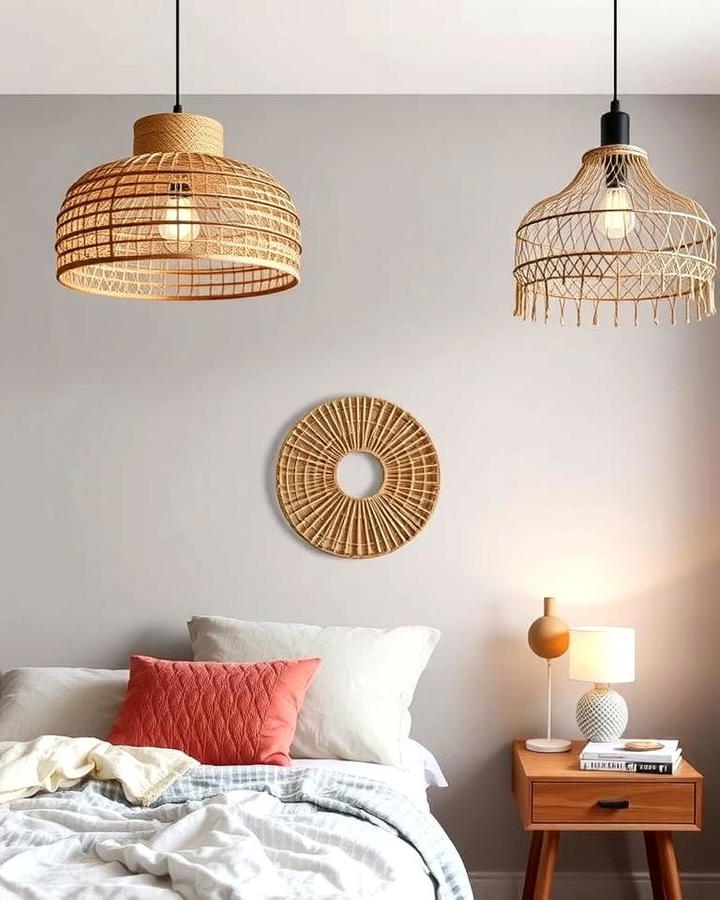 Woven Light Fixtures for Boho Charm