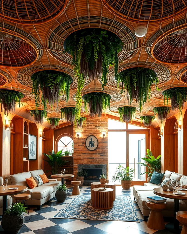 Woven Plant Ceiling Designs