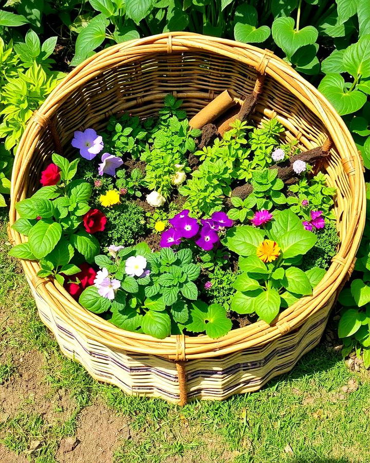 Woven Round Garden Bed