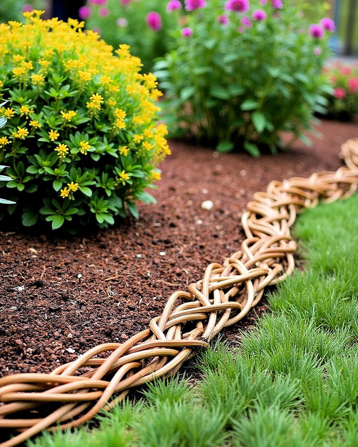 Woven Willow Edging for Mulch