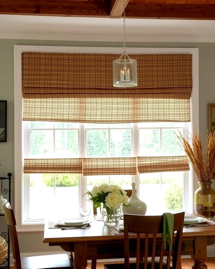 Woven Wood Shades for Rustic Appeal