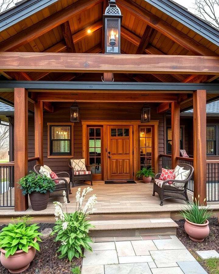 Wraparound Porch with Rustic Charm