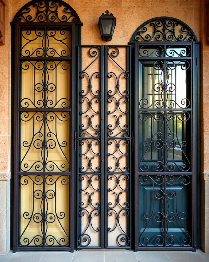 Wrought Iron Grilles on Doors