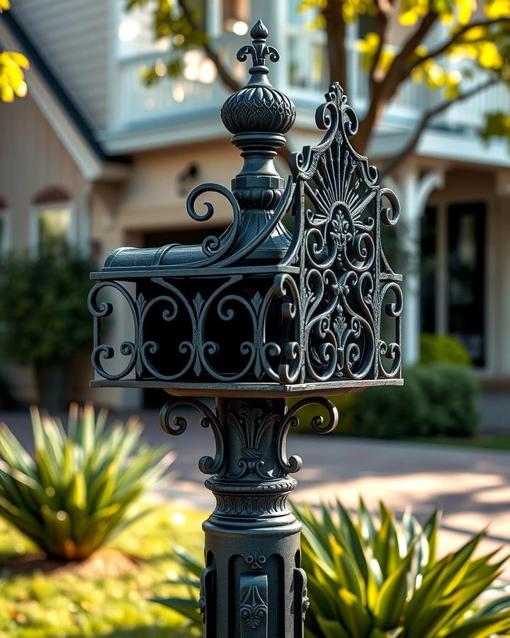 Wrought Iron Mailbox Post