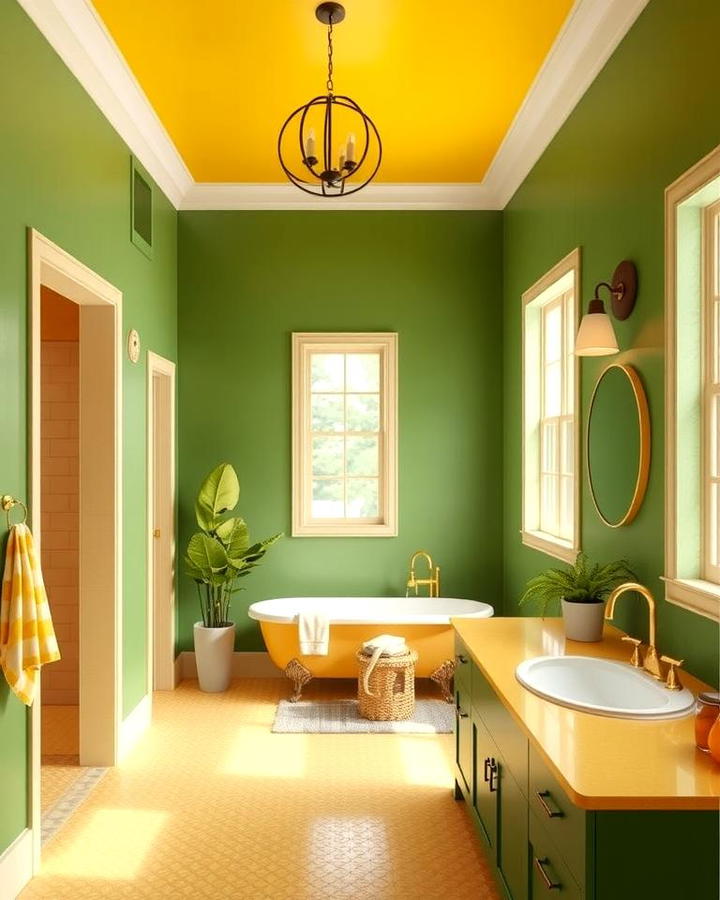 Yellow Ceiling with Green Walls