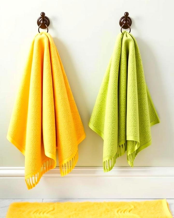 Yellow and Green Towels