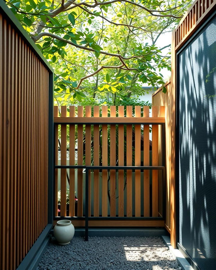 Zen Inspiration with Wooden Slats and Metal Screens