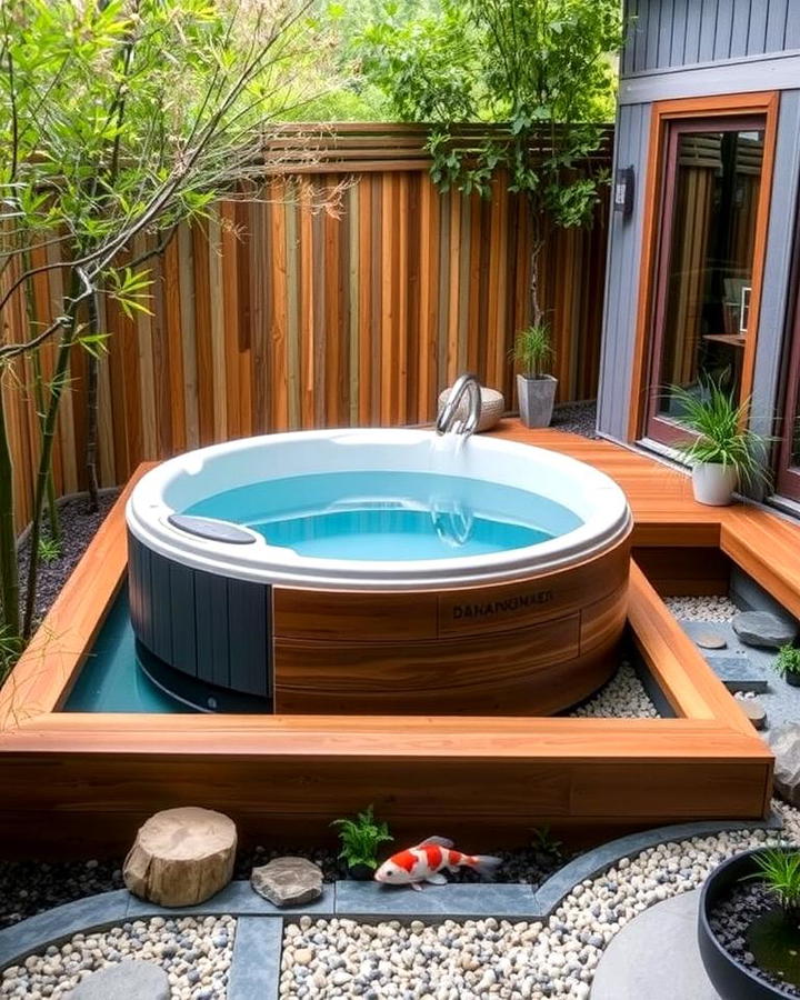 Zen Inspired Sunken Hot Tub