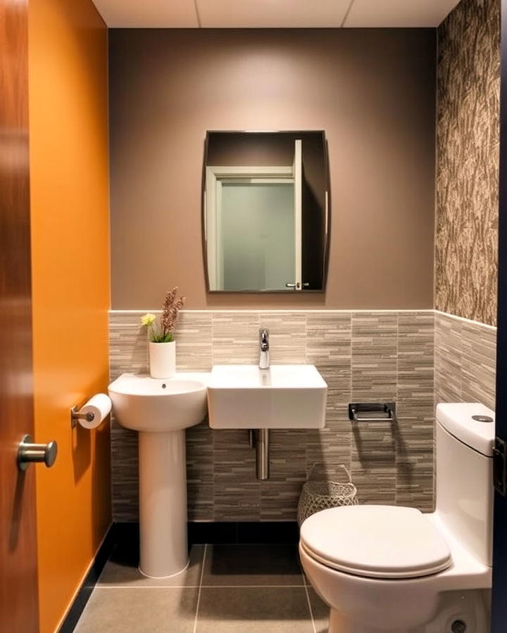 accent wall office bathroom