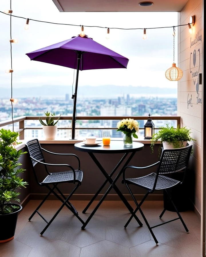 al fresco balcony dining area