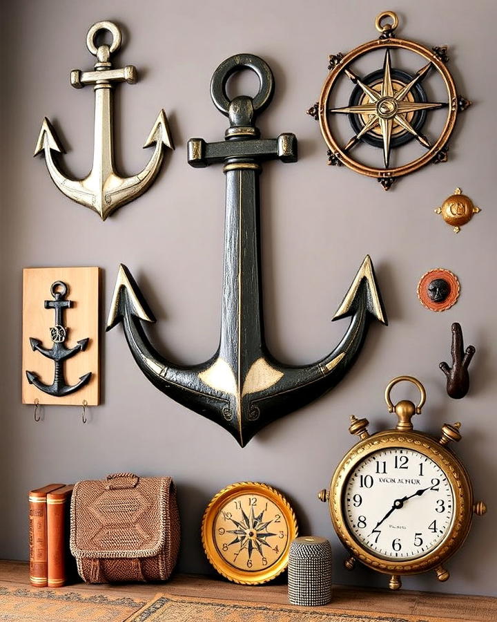 anchor and compass decor for bedroom