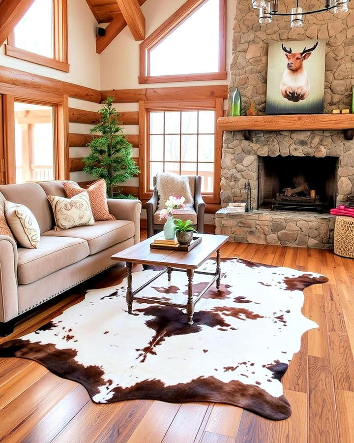 animal hide rug for living room