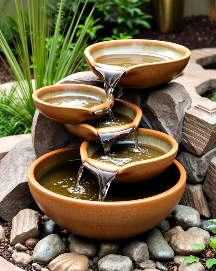 artistic cascading bowl waterfall