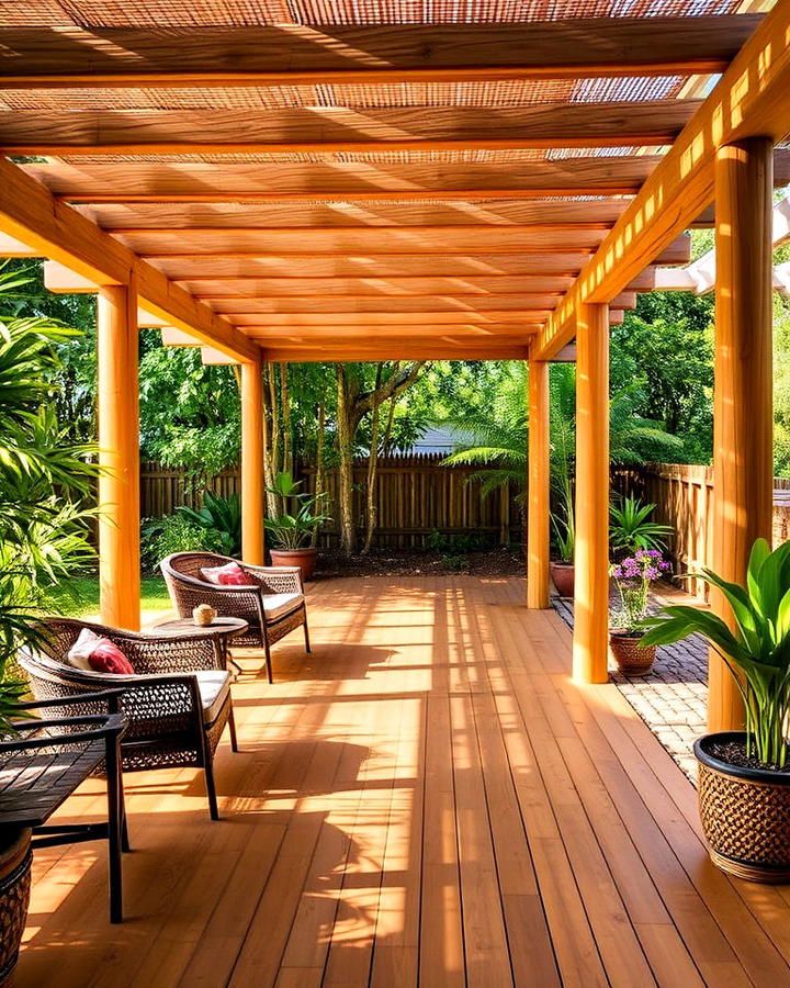 bamboo flooring charm for pergola