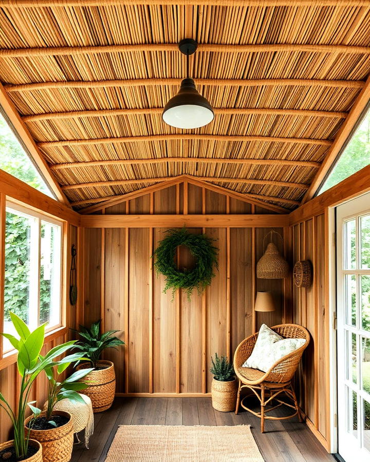 bamboo mat shed ceiling