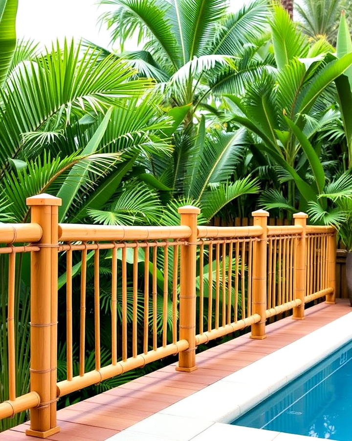 bamboo pool deck railing